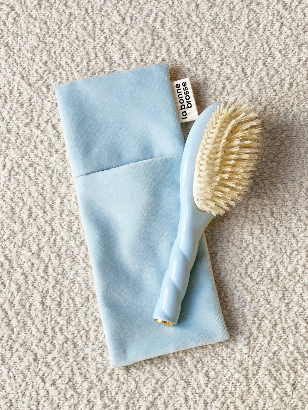 La Bonne Brosse Our Pouches | Our Baby Hair Brushes*‘Baby Hair Brush’ Pouch Light Blue