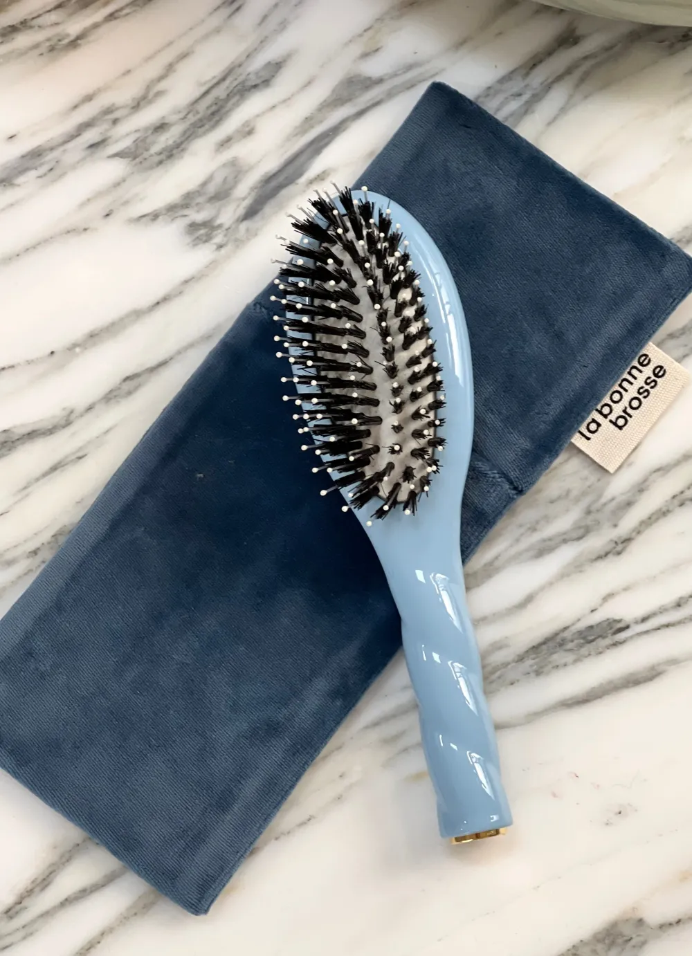 La Bonne Brosse Our Pouches*‘Small Hair Brush’ Pouch Light Blue